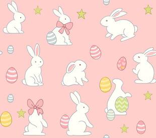 复活节兔子彩蛋可爱图案