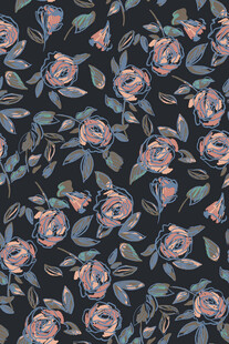 花卉图案黑色织物纹理