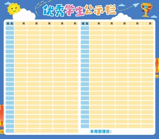 优秀学生公示栏