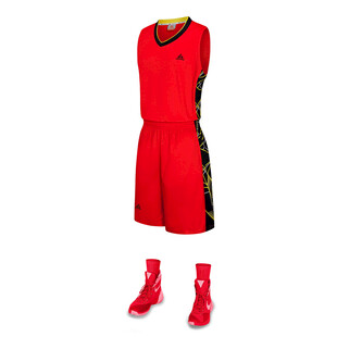 红色篮球运动套装及战靴