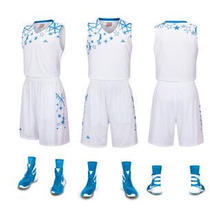蓝白篮球运动套装展示