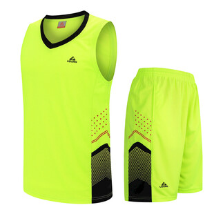 荧光绿篮球背心短裤套装