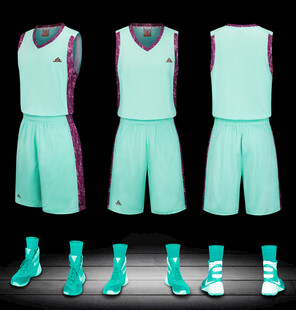 薄荷绿篮球运动套装展示