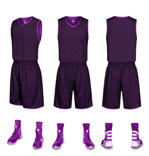紫色篮球运动套装展示