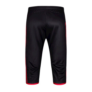 黑色侧边红边运动七分裤