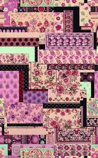 多彩几何花卉图案设计