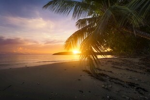 海滩日落美景