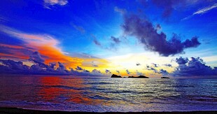 海上绝美日落景观
