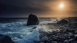 海边日落