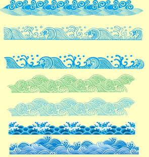 中式传统海浪纹图案集合