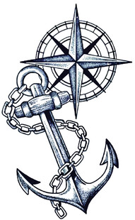 锚与罗盘航海元素图案