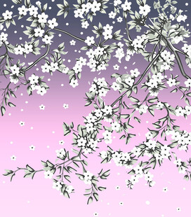 梦幻樱花树枝背景图