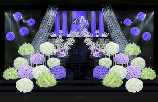 梦幻紫色系婚礼花艺布置