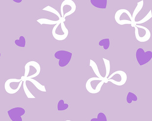 紫色爱心蝴蝶结图案背景