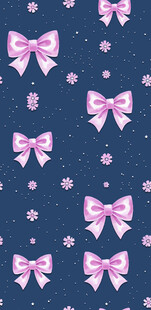 粉色蝴蝶结深蓝色背景图案