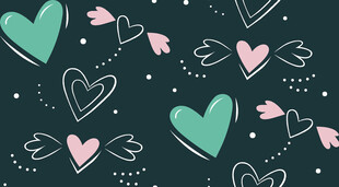 爱心图案背景 浪漫可爱风