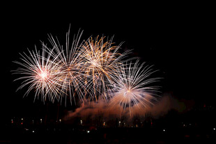 夜空中绚烂的烟花绽放