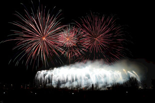 夜空中绚烂的烟花绽放