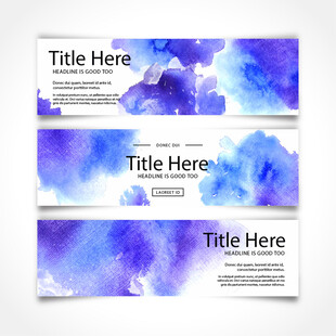 水彩风格横幅设计模板