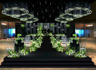 梦幻绿植装饰婚礼效果图