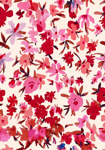 缤纷花卉图案布料纹理