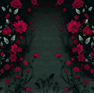 暗黑风花卉背景图案