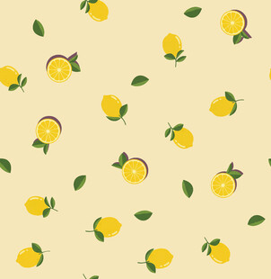 柠檬图案背景 清新可爱