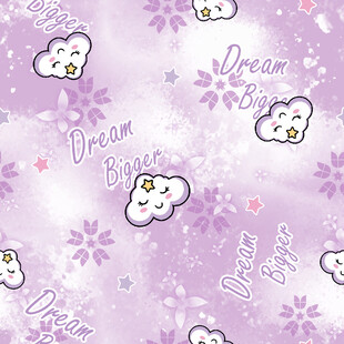 梦幻紫色卡通云朵图案背景