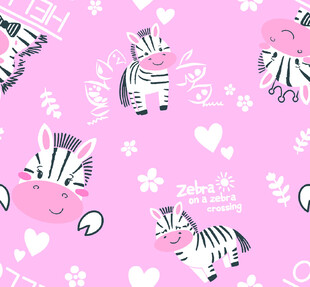 粉色斑马图案可爱背景