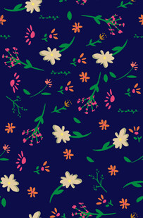 深蓝色底花卉图案纹理