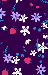 紫色花卉爱心图案背景