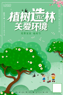 植树造林关爱环境海报