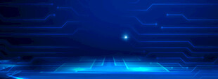 蓝色科技感电路板背景图