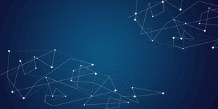 蓝色科技风网络连线背景图