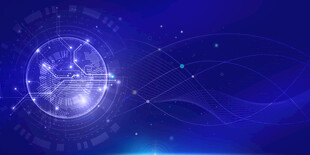 梦幻科技感蓝色光影背景