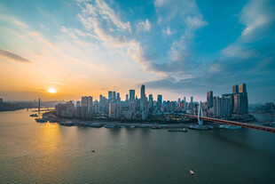 重庆渝中半岛日落