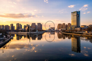 天津海河天津之眼城市风光