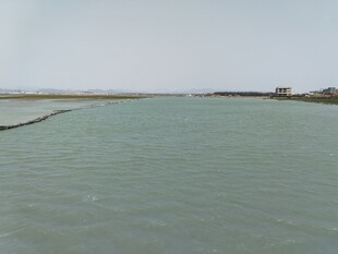 平静宽阔的水域风光