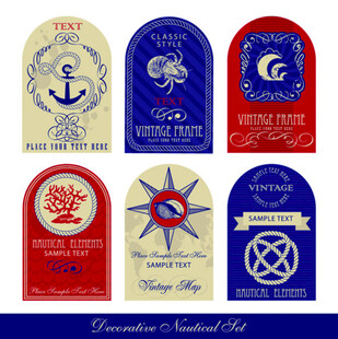 复古航海风徽章设计图案