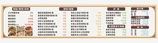 餐馆菜单