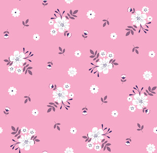 粉色花卉无缝图案背景