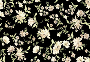 黑色底花卉图案纹理