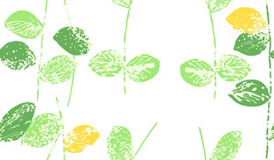 清新绿叶花卉图案背景