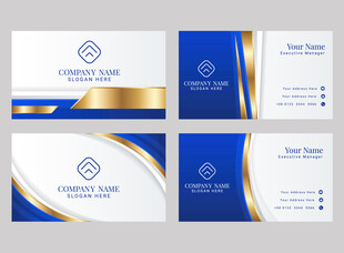 蓝色高档商务名片