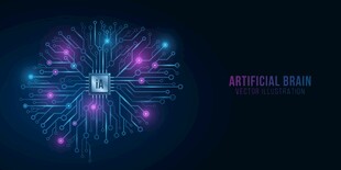 科技感脑状发光图案