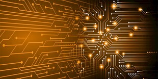 科技感电路板发光特效图