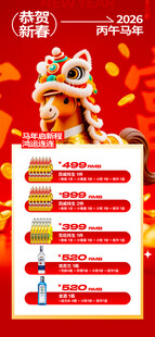 马年酒水优惠套餐海报