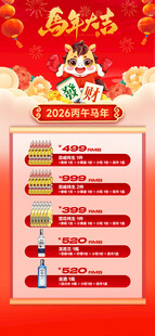 马年酒水优惠套餐海报