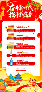 马年酒水优惠套餐海报 