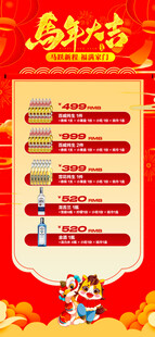 马年酒水优惠套餐海报 